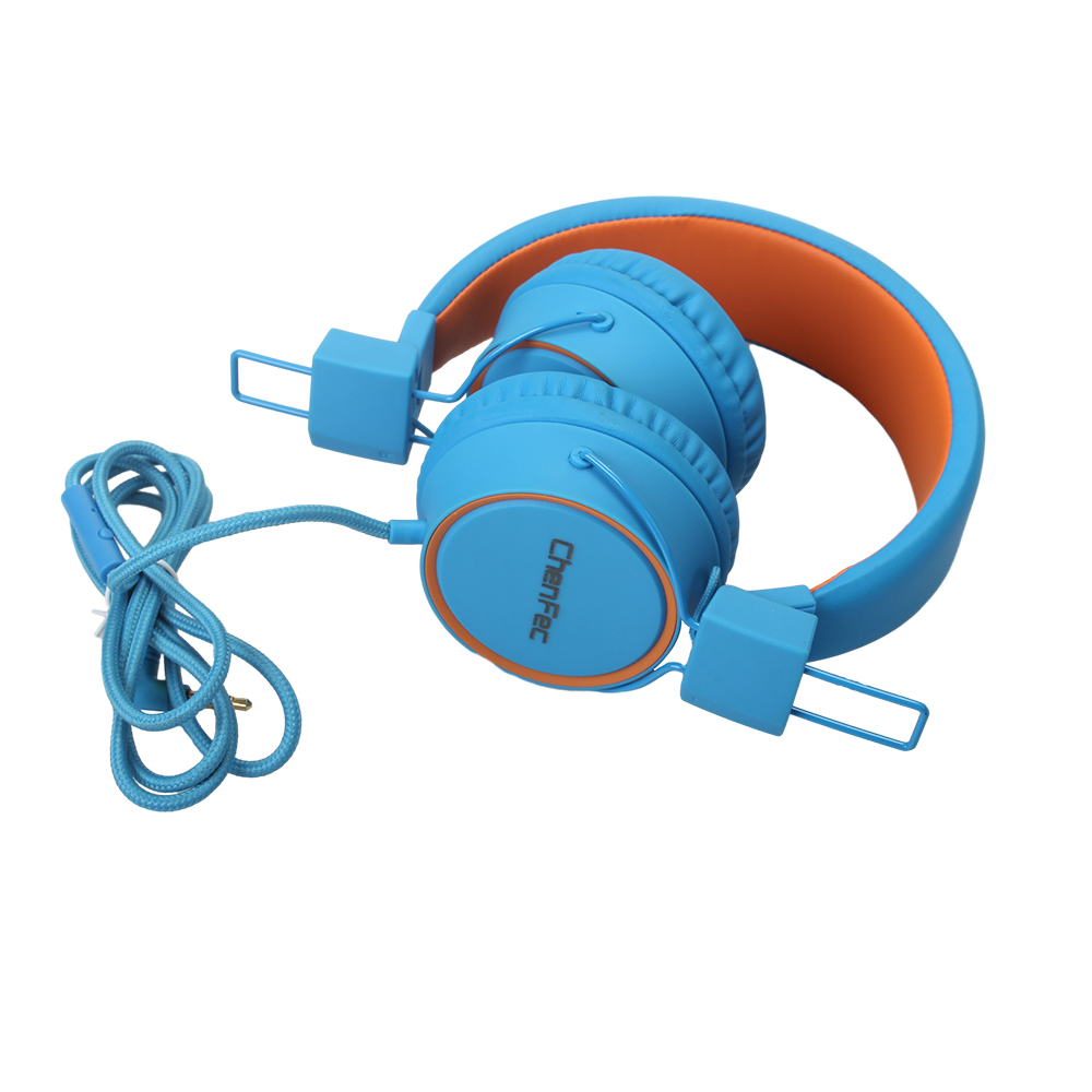 Chenfec Wired headphones, blue headphones for children and adults, available for both men and women,Fits all 3.5mm Jack