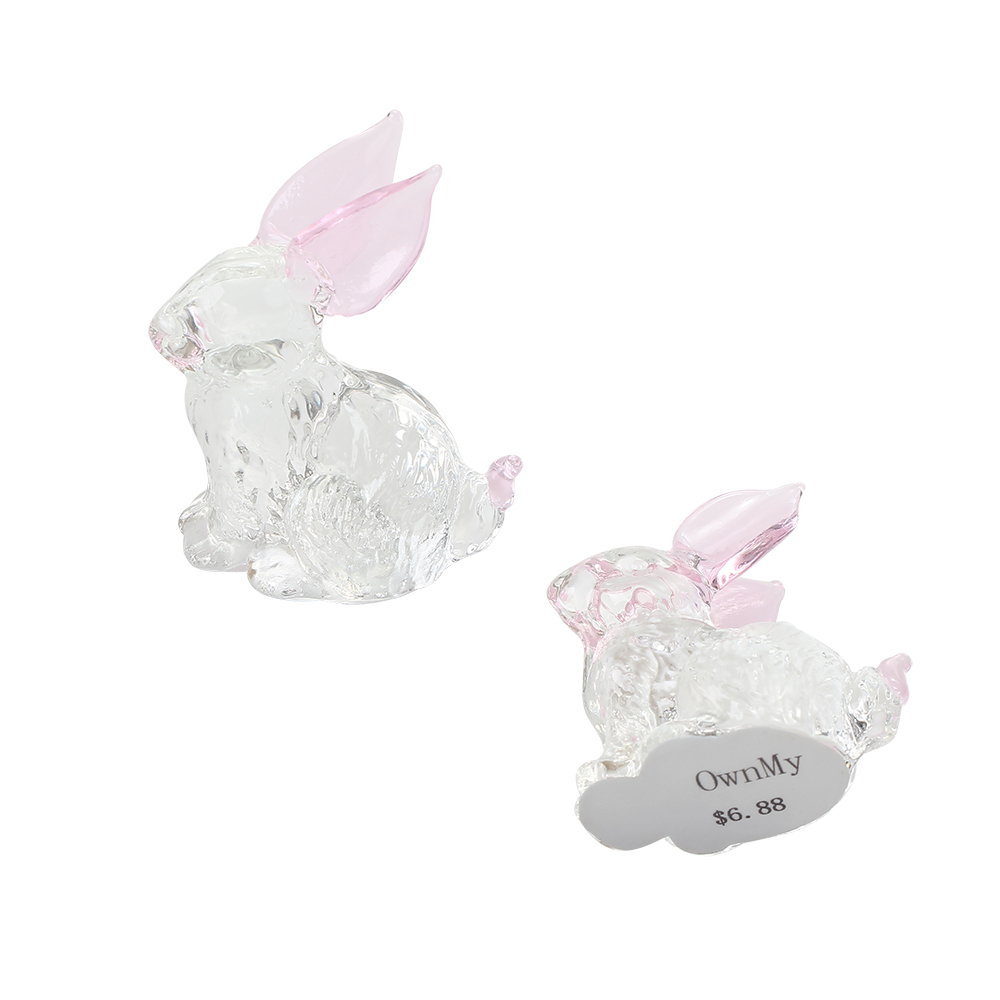OwnMy Crystal Bunny Statuary,Desktop Statue Decoration Office Bedroom Decoration Creative Gift Pink