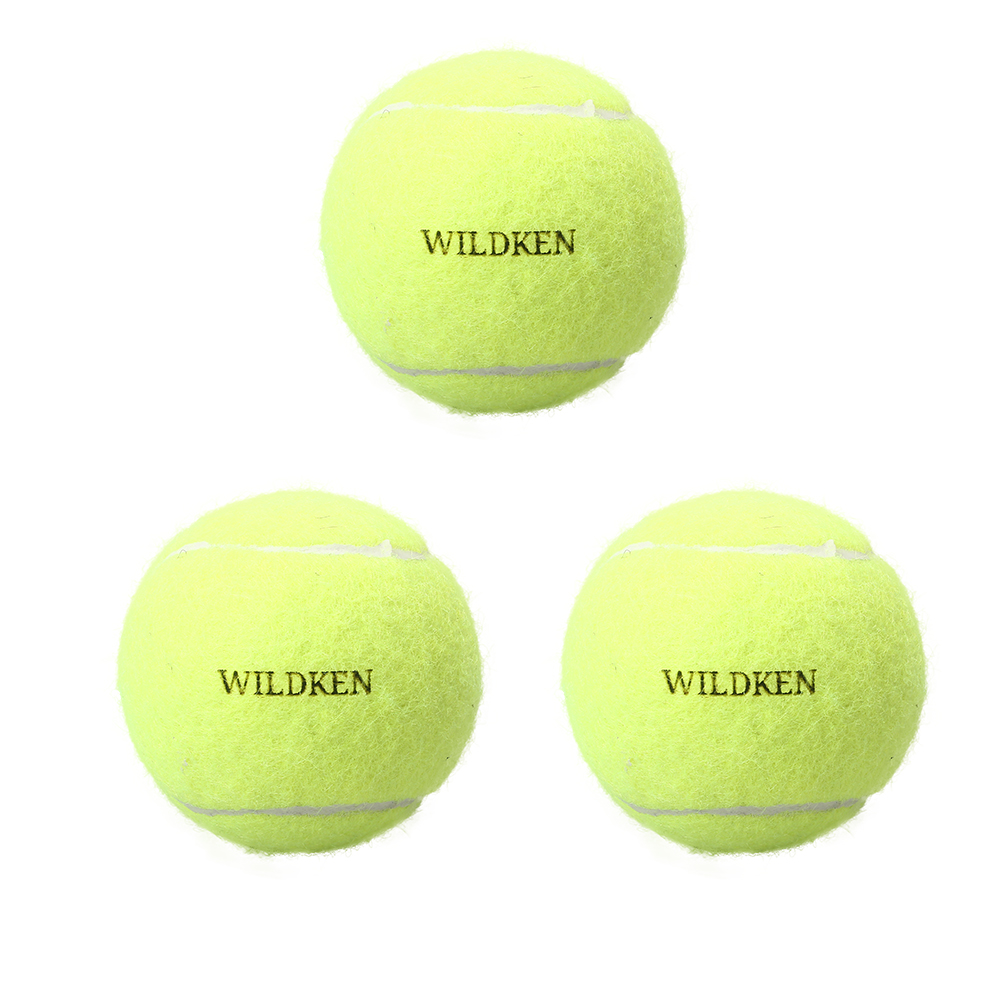 WILDKEN Tennis Balls, 3-Pack Highly Elasticity, More Durable,Standard Pressure Training Tennis Balls for Beginner Training Ball