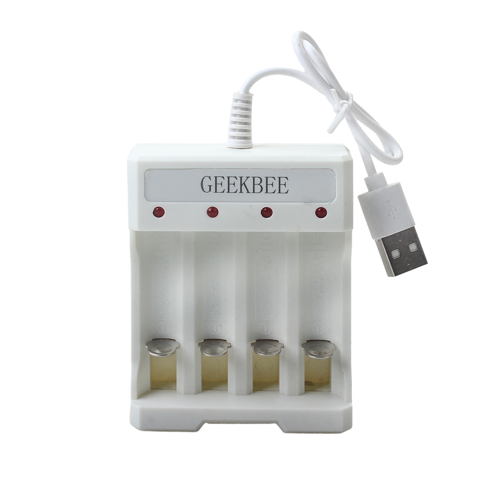 GEEKBEE Chargers for electric batteries,NI-MH AA AAA Battery Multi-function 4 Slots Nickel Hydrogen Battery Charger