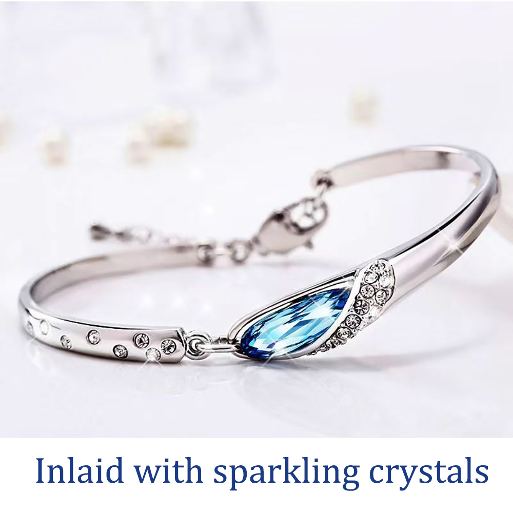 OVIVATA Bracelets,925 Sterling Silver Crystal-inlaid Bracelet,Fine Jewelry Gifts for Women