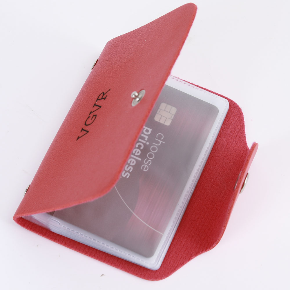VGVR Ladies Leather Credit Card Wallets for Women Credit Card Holder Women RFID Protector Small Bifold Women's Wallet Compact Credit Debit Card Holder Case（RED）