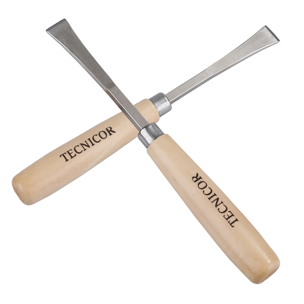 TECNICOR 2PCS High Speed Steel Lathe Chisel Wood Turning Tool With Wood Handle Woodworking Tool - V(1" roughing gouge)