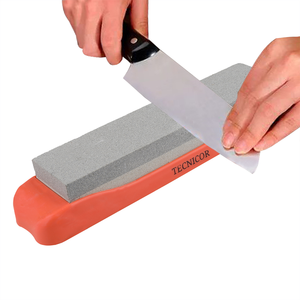 TECNICOR Knife Sharpening Stone, Whetstone Dual Sided 1000/6000 Grit Waterstone with Angle Guide Non Slip Rubber Base Holder, Knife Sharpeners Tool Kit for Kitchen Hunting