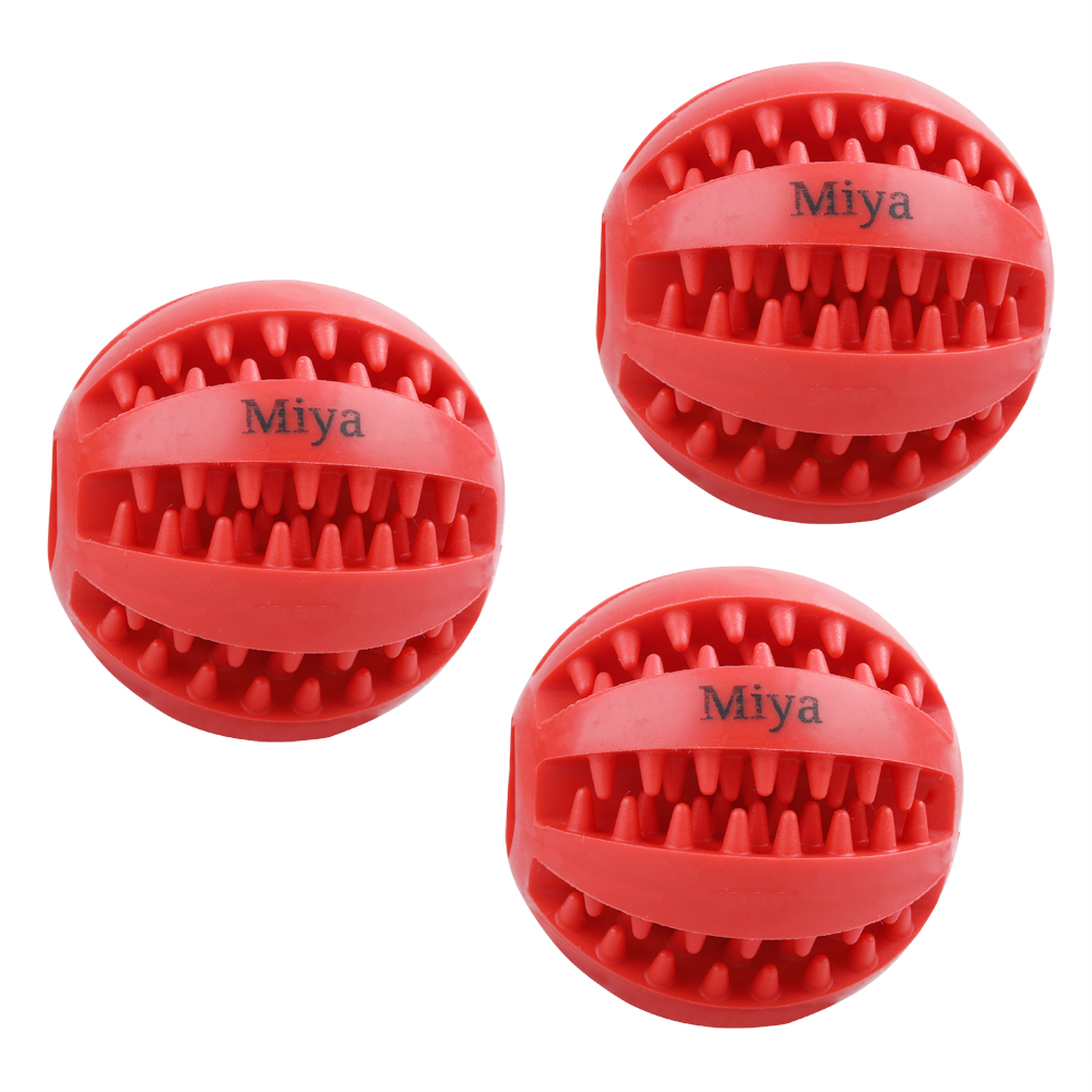 MIYA TOYS FOR DOMESTIC PETS DOG BALLS RUBBER PET BALL FOR DOGSTEETH BALL 3PCS
