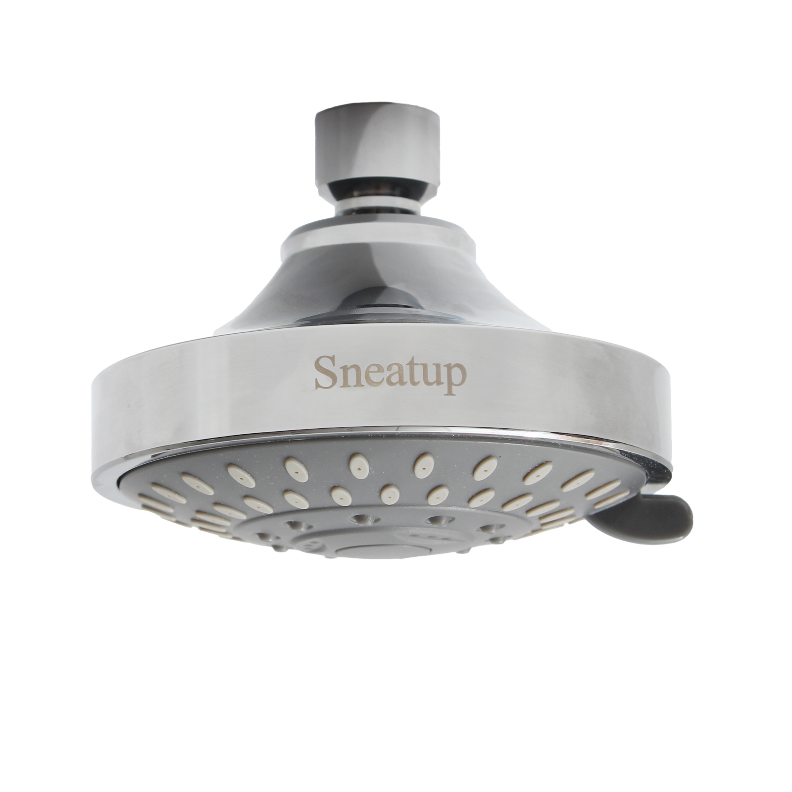 Sneatup Shower heads，4-Inch Rainfall High Pressure Shower Head,Luxury Spa Fixed Showerhead,Adjustable Swivel Joint, 5 Spray Settings Fits Shower Arm Cylindrical Thread Outer Diameter 19 mm