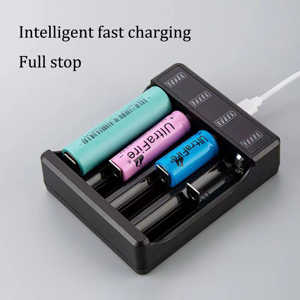 LNOCCIY Intelligent universal 4-slot USB battery charger comes with charging prompt light