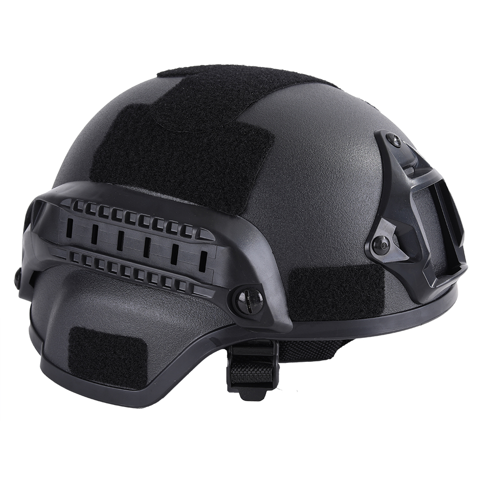 Huntvp Crash helmets，Airsoft Helmet,Paintball Helmet MICH 2001 Action Version Tactical Helmet with NVG Mount and Side Rails（Black)