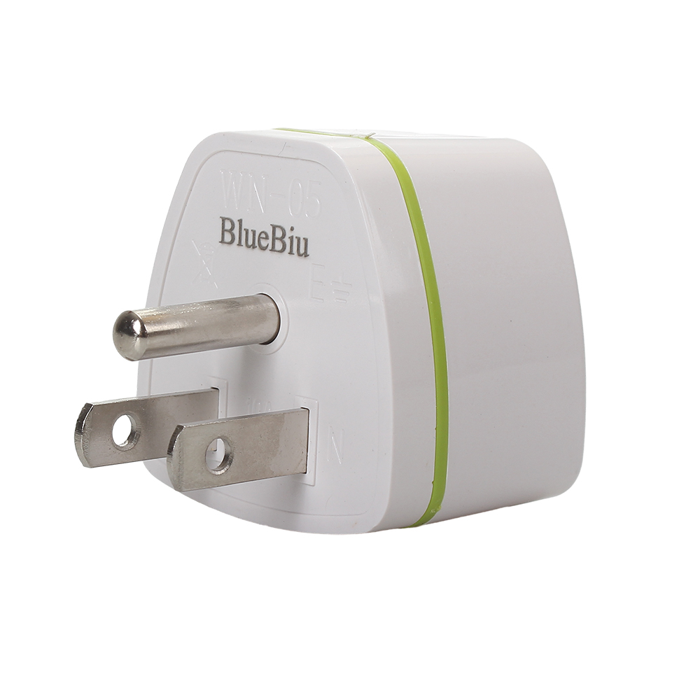 BlueBiu Plug Adapter,Universal USA Plug Adapter 3 Pin EU European AU UK To American US Travel Power Adapter Home Travel Wall Plug