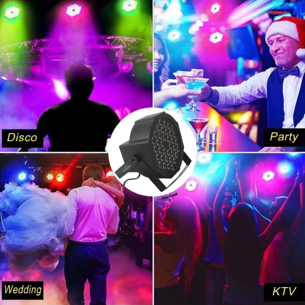 PRLANYDAR Theatrical Stage Lighting Apparatus,36 LED RGB Stage Lights, 9 Modes, Sound Sensing And DMA Control, For Parties, Music Performances, Weddings, Birthdays, Christmas Stages, Lighting Gatherings