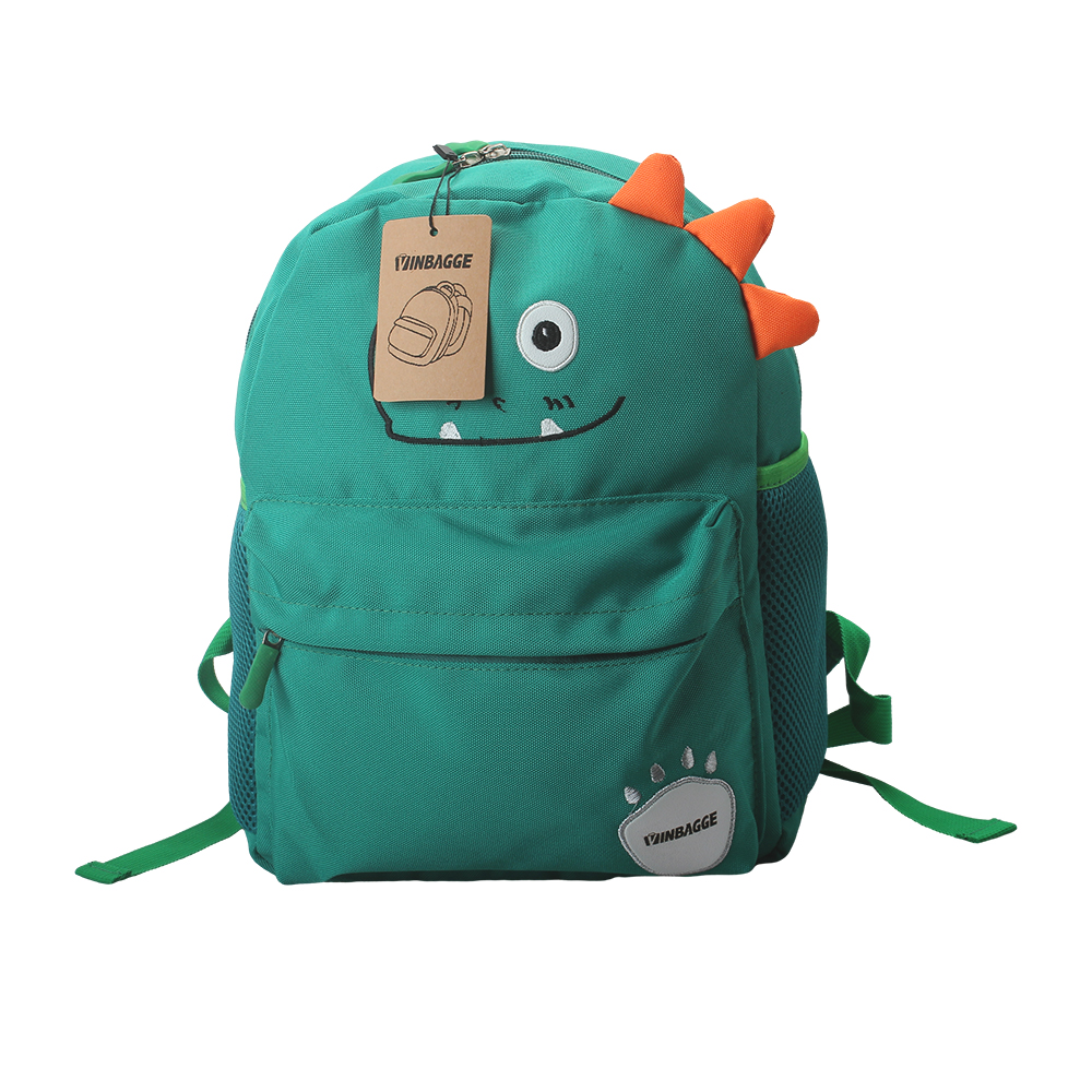 VINBAGGE School Bag, 6 Inch Kids Dinosaur Bookbag School Backpack, Green Cartoon Backpack