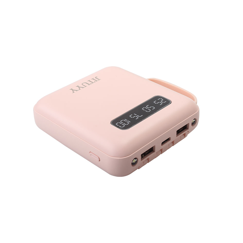 JITUYY Portable Power Chargers, 10000mAh Super-Fast Portable USB Charger Bank With Built-In Charging Cable - Compatible With Android & Apple Devices