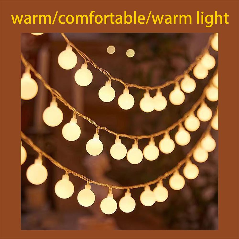 HConce String lights are used for holiday decoration, camping, night market, courtyard atmosphere, warm color light, and can be equipped with batteries