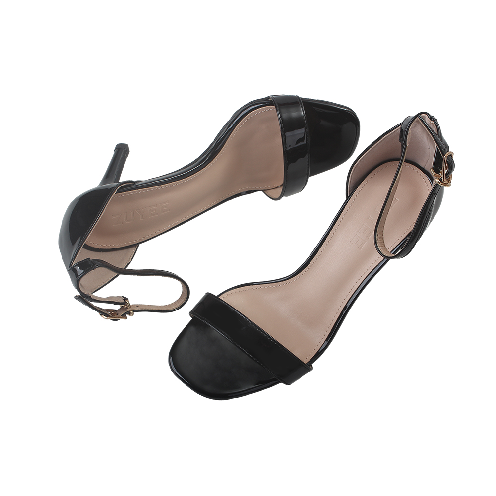 ZUYEE Women's slim high heels sandals with ankle straps are suitable for wearing evening dresses