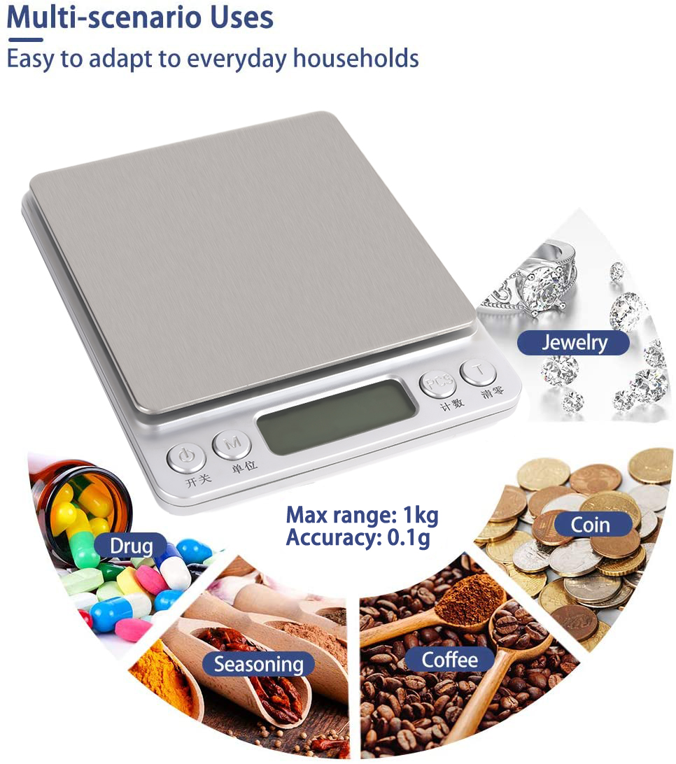 Cattle Herder Electronic weighing scales for kitchen use，Electronic Pocket Digital Food Weighing Scales Kitchen Gold Jewelry 0.01g-500g Accuracy, with LCD display