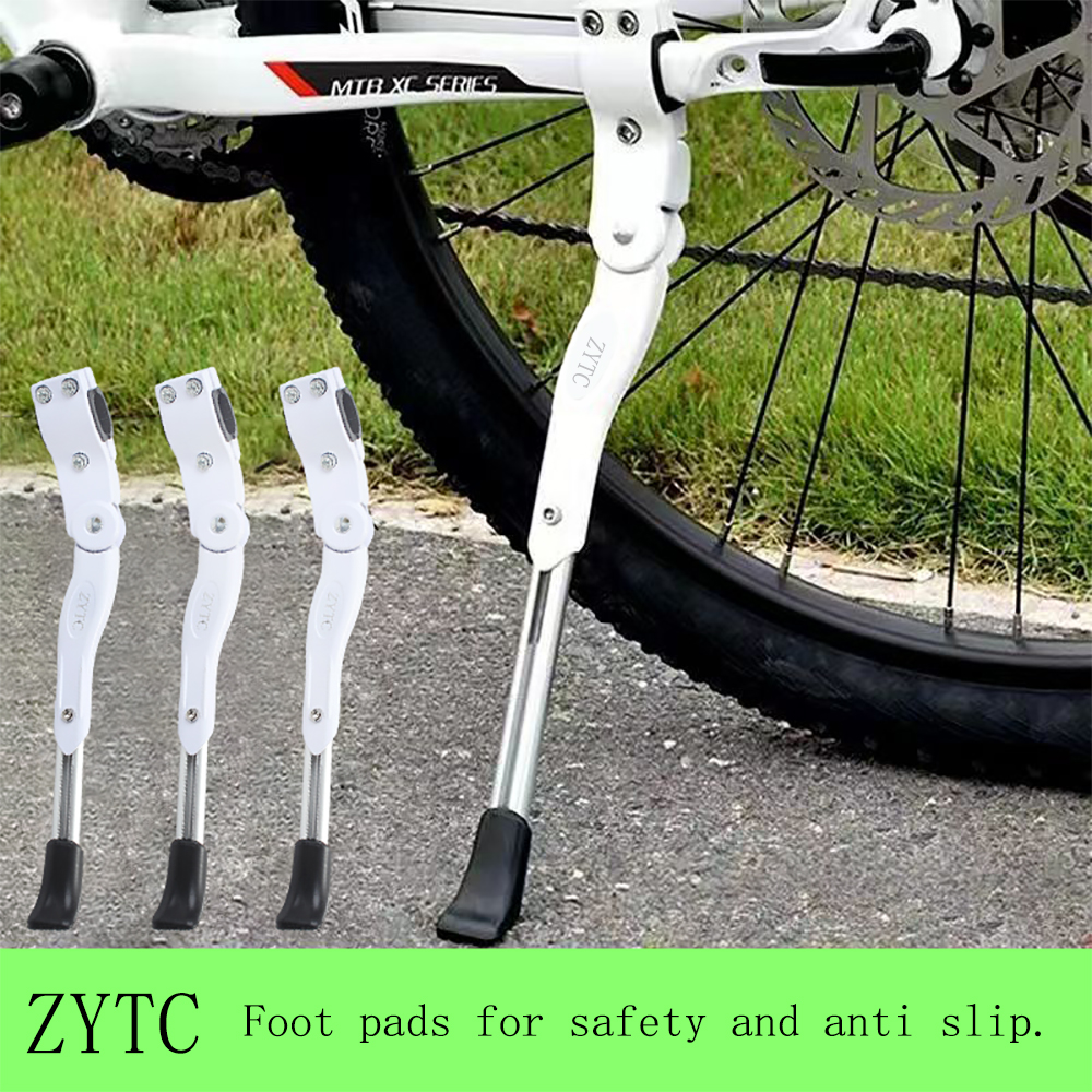 ZYTC Bike Kickstand with Allen Wrench, 24-29 Inches Adjustable White Universal Bicycle Stand Support For Bicycle Mountain Bike Road Bike