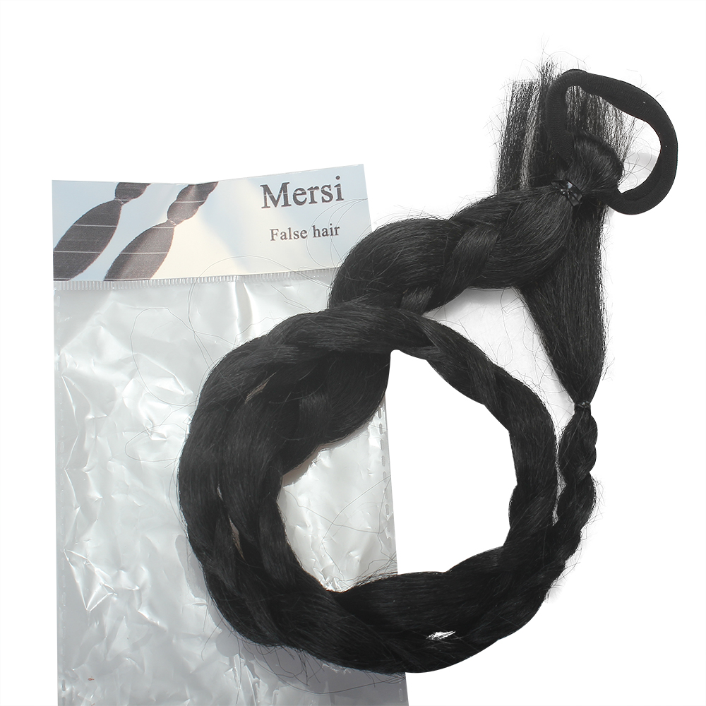 Mersi Fake hair, 2PCS Long Braided Ponytail Extension for Women with Hair Tie rubber band,for Women Daily Wear