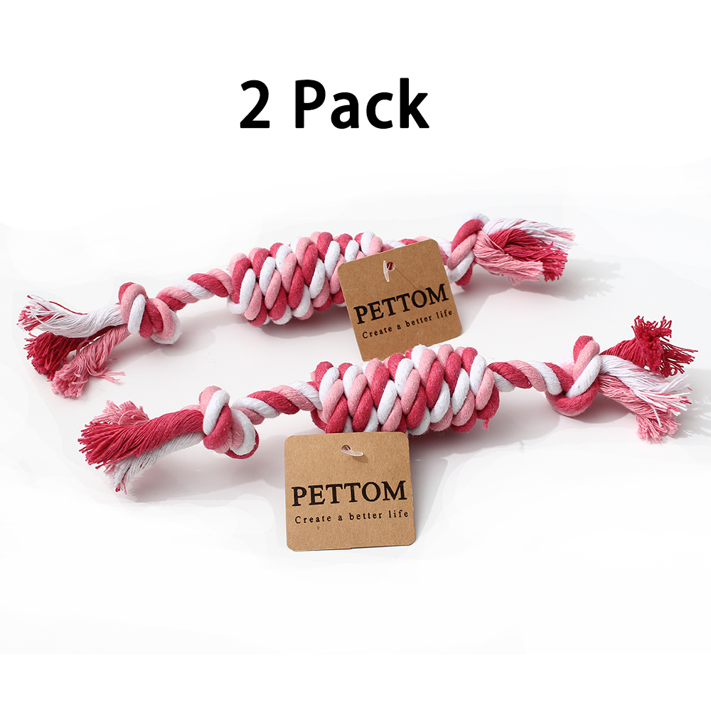 PETTOM DOG TOYS-ROPE PUPPY CHEW TOYS WASHABLE COTTON ROPE TOYS