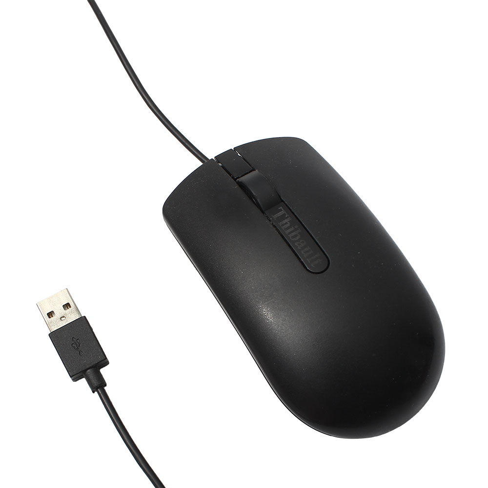 Thibault Computer mouse,USB Mouse with Black Wire Portable Red LED Light for Notebook and PC Computer