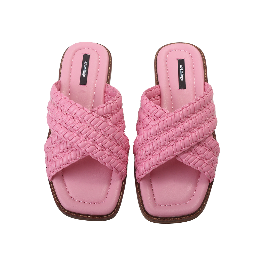 Aramingo Women's Slippers, Indoors Outdoors Bathroom Beach Pink Non-Slip Flat Bottomed Slippers