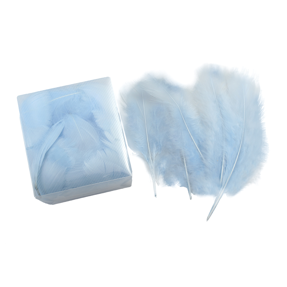 OEMOO Feathers Ornamentation,Blue Flat Feathers 4-6 Inch Fluffy Feathers for DIY Crafts Masks Hats Decorating Wedding Home Party Decoration