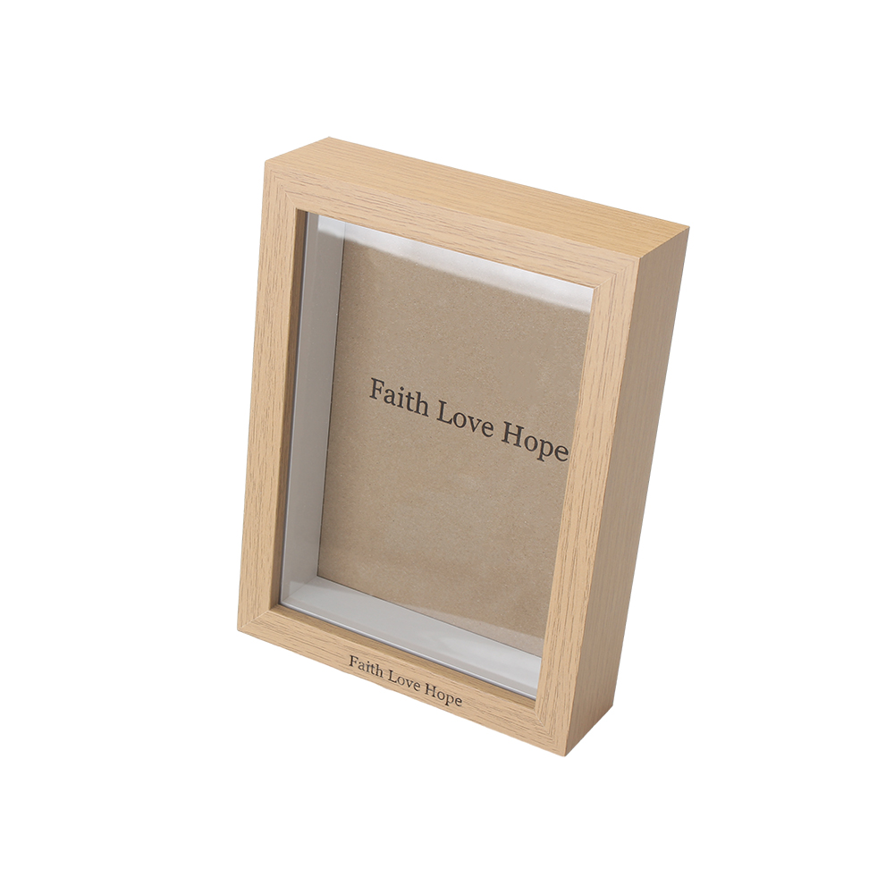 Faith Love Hope 3D Picture Frame Display Case,5x7-inch Shadow Box Frame for Desktop Display Collectibles,Plant Specimen and Photos