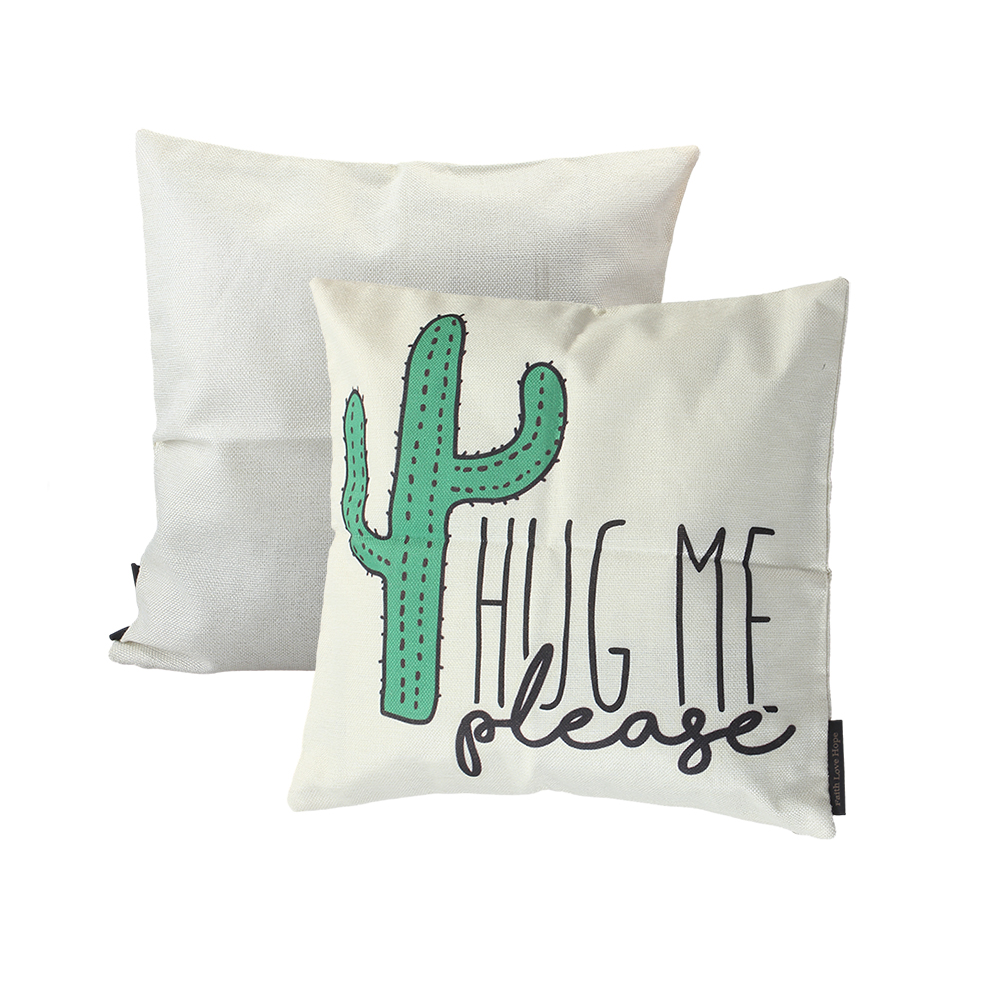 Faith Love Hope Pattern Cactus Throw Pillow (16 "x16") for Living Room, Bedroom, Sofa, Soft and Comfortable Pillow