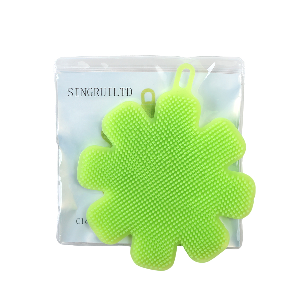 SINGRUILTD Household cleaning brush, Silicon Flower Cleaning Brush,Multi-Functional Silicone Kitchen Cleaning Brush