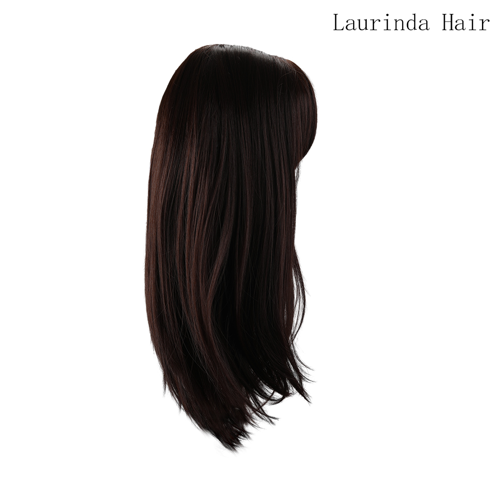 Laurinda Hair Human hair wig headwear , Natural Wavy Straight 18inch Hair Toppers for Women, full head cover