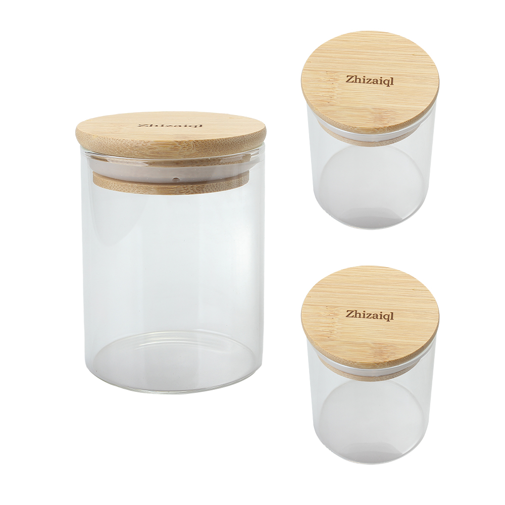 Zhizaiql Household or kitchen containers, glass jars, various storage category jars, sealed jars (18.6 OZ)