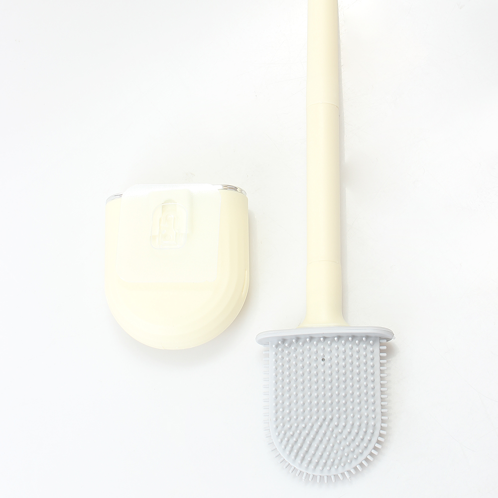AJIJING Toilet brush and toilet holder kit, 360 ° household long handled toilet brush with no dead corners, cleaning tool