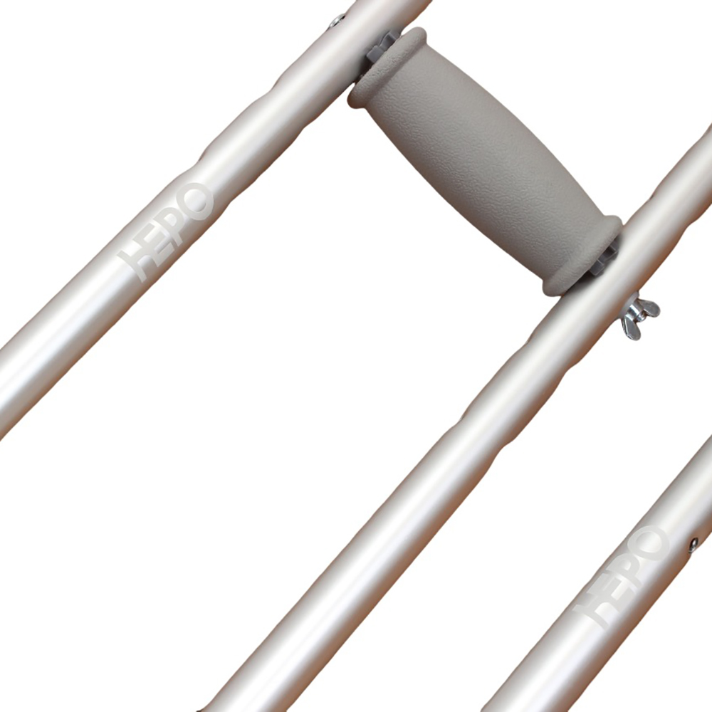HEPO Adjustable height crutches. Adult 4'7 "to 6'7" 300 LBS aluminum lightweight crutches