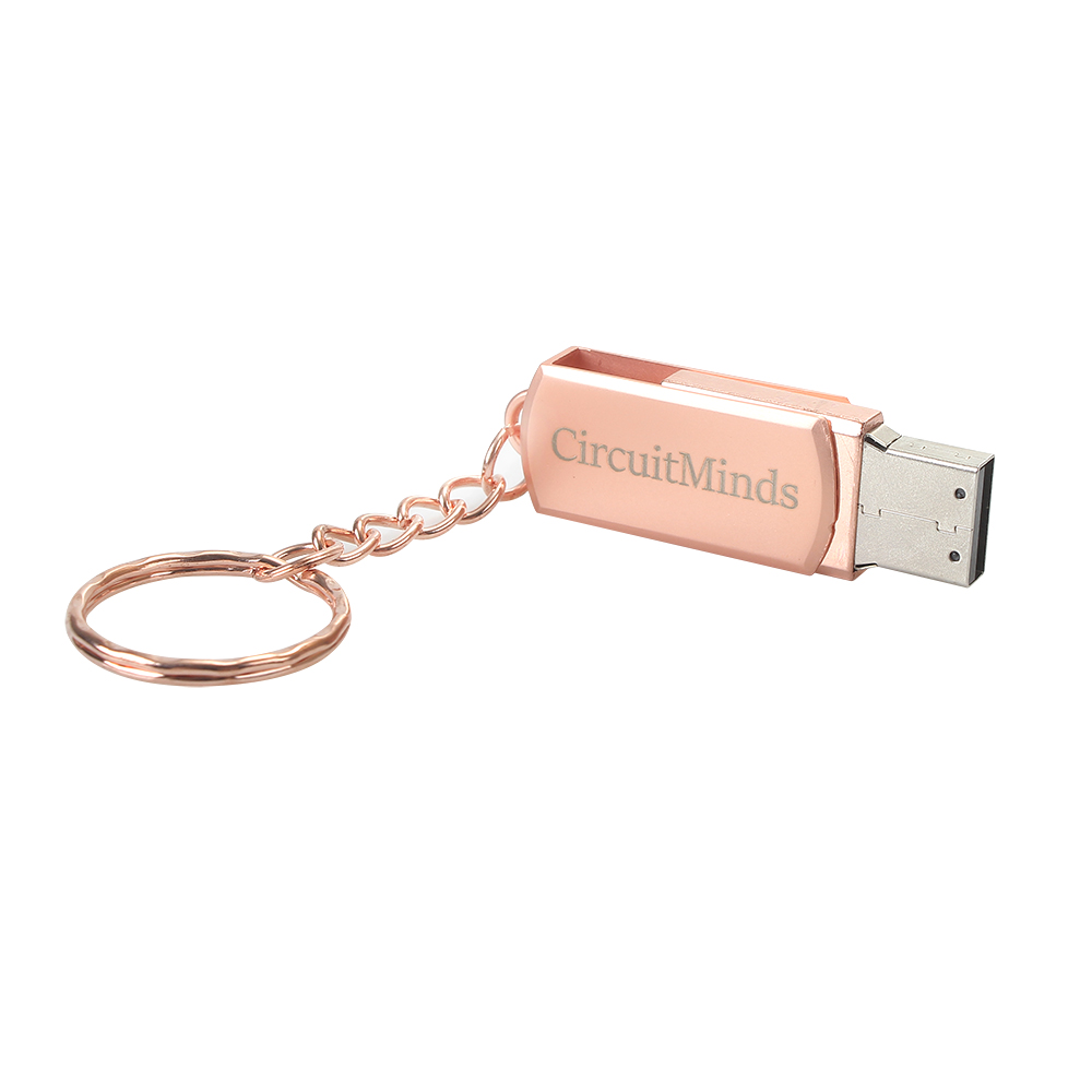 CircuitMinds USB Blank Flash Drives, USB 2.0 Flash Drive Metal Thumb Drive with Keychain for Storage and Backup