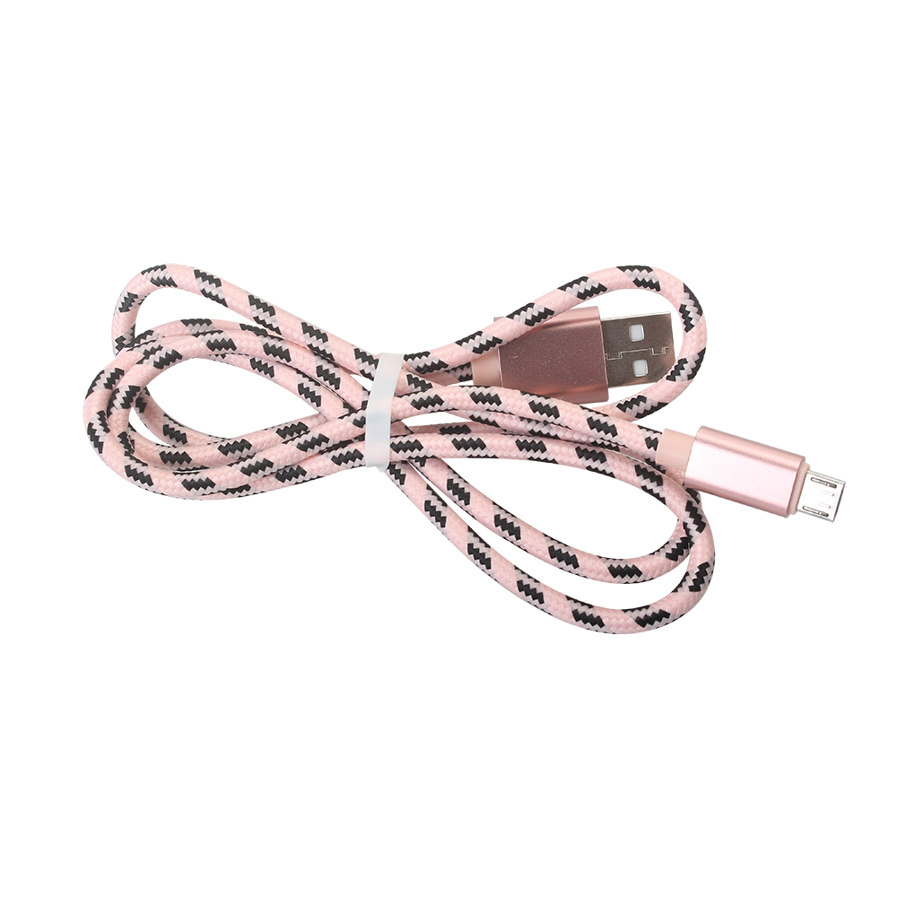 ZenithElec USB data cable,3.3FT/6FT Android system nylon rope woven coral stripe data cable