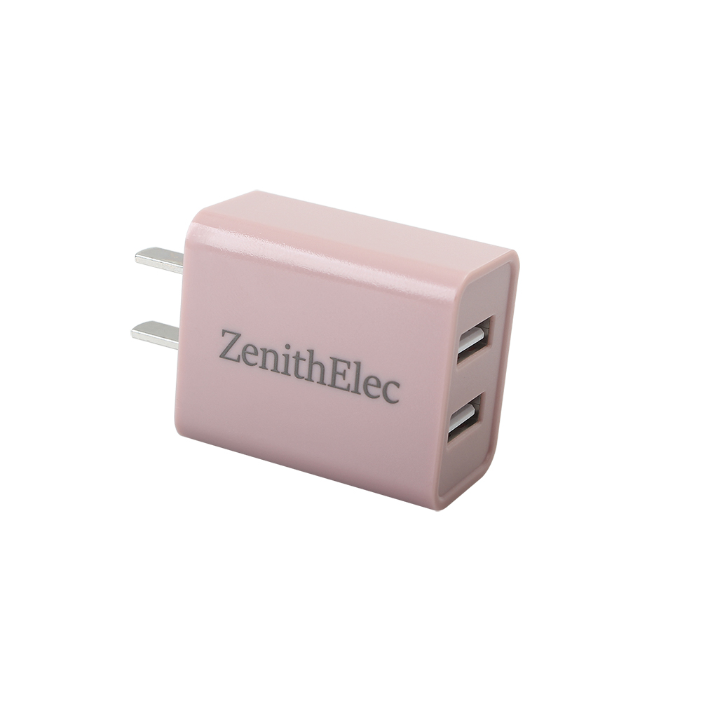 ZenithElec Power adapter charging head 2.1A/5V dual port USB plug