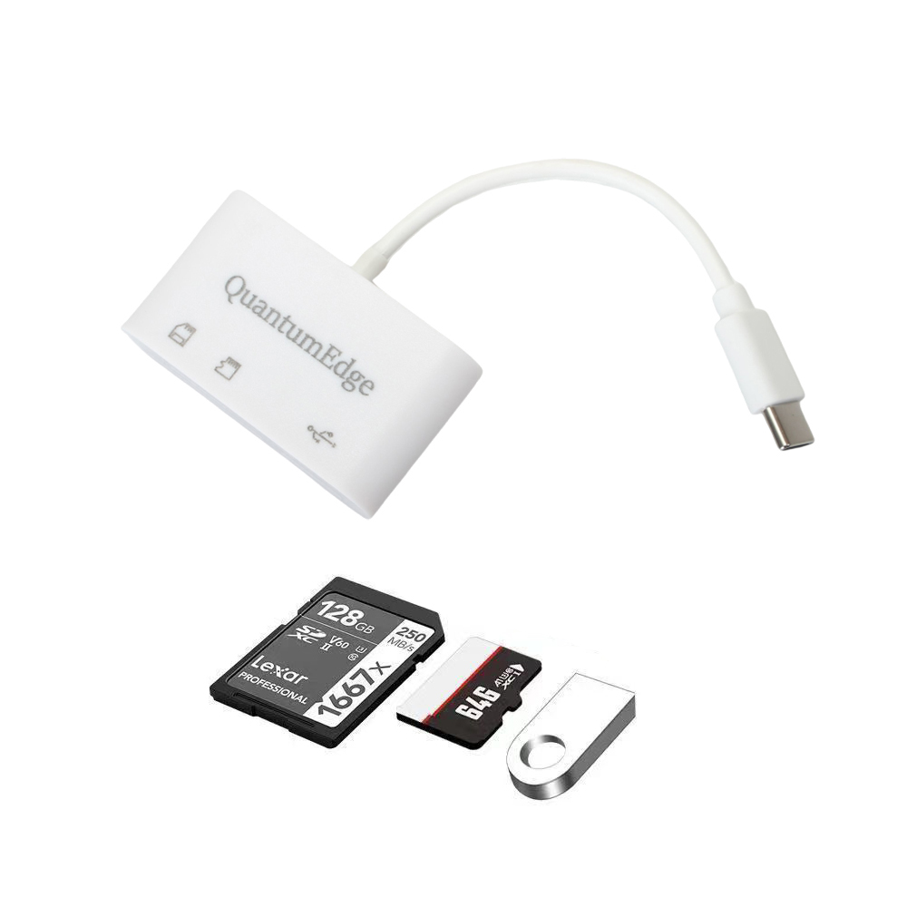 QuantumEdge Memory Card Reader Type-C Interface Phone/iPad/Computer Universal External USB Drive/TF Card/SD Card Reader
