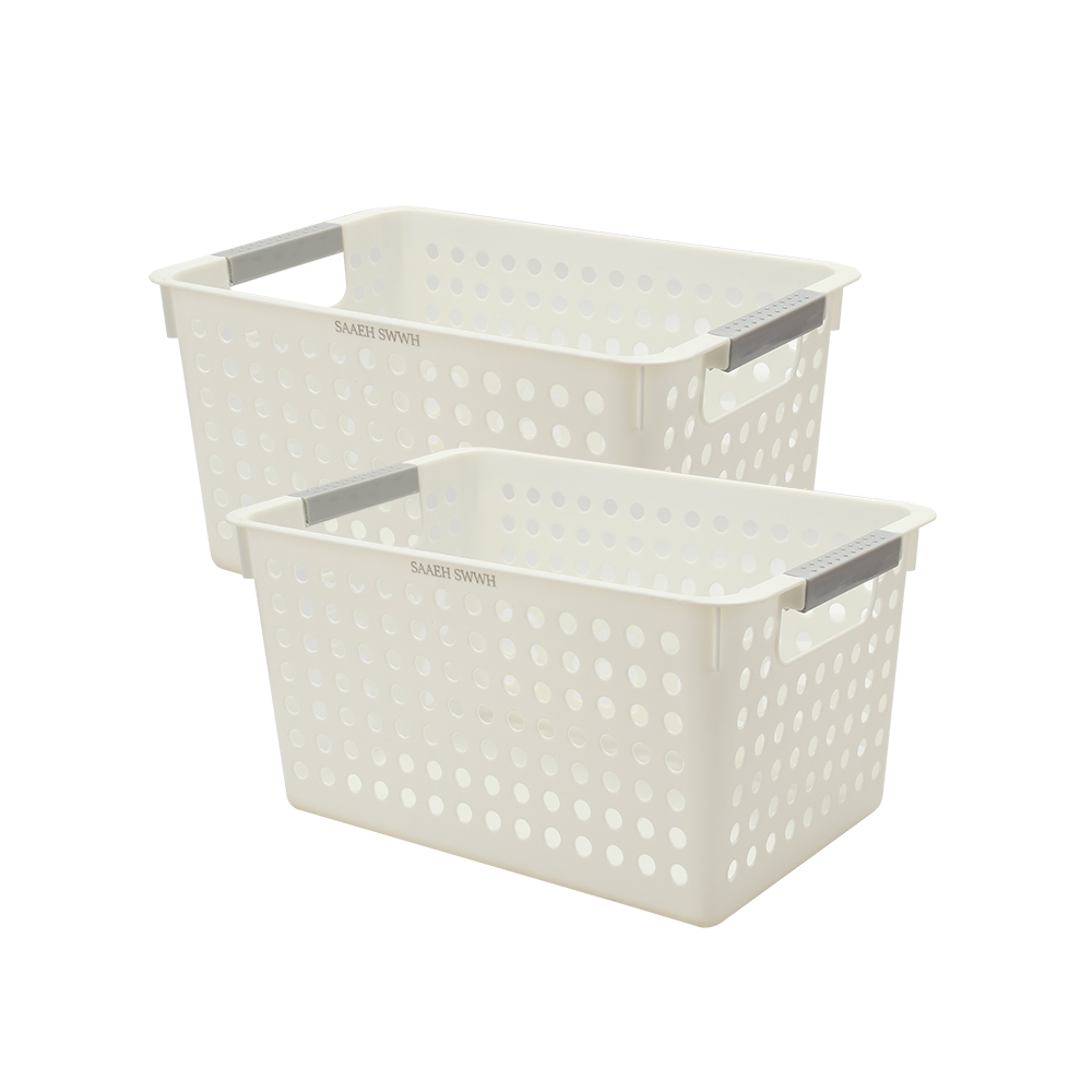 SAAEH SWWH Plastic Laundry basket, Sundries Storage Baskets with Ventilation Holes for Closet Dorm Laundry Room Bedroom