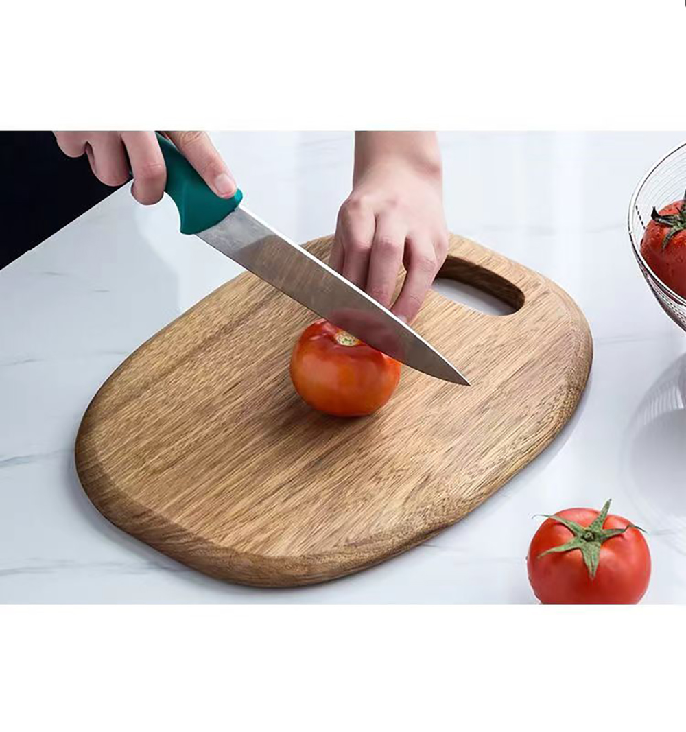 SAAEH SWWH Kitchen Chopping board, oval solid wood cutting board, anti mold double-sided cutting board
