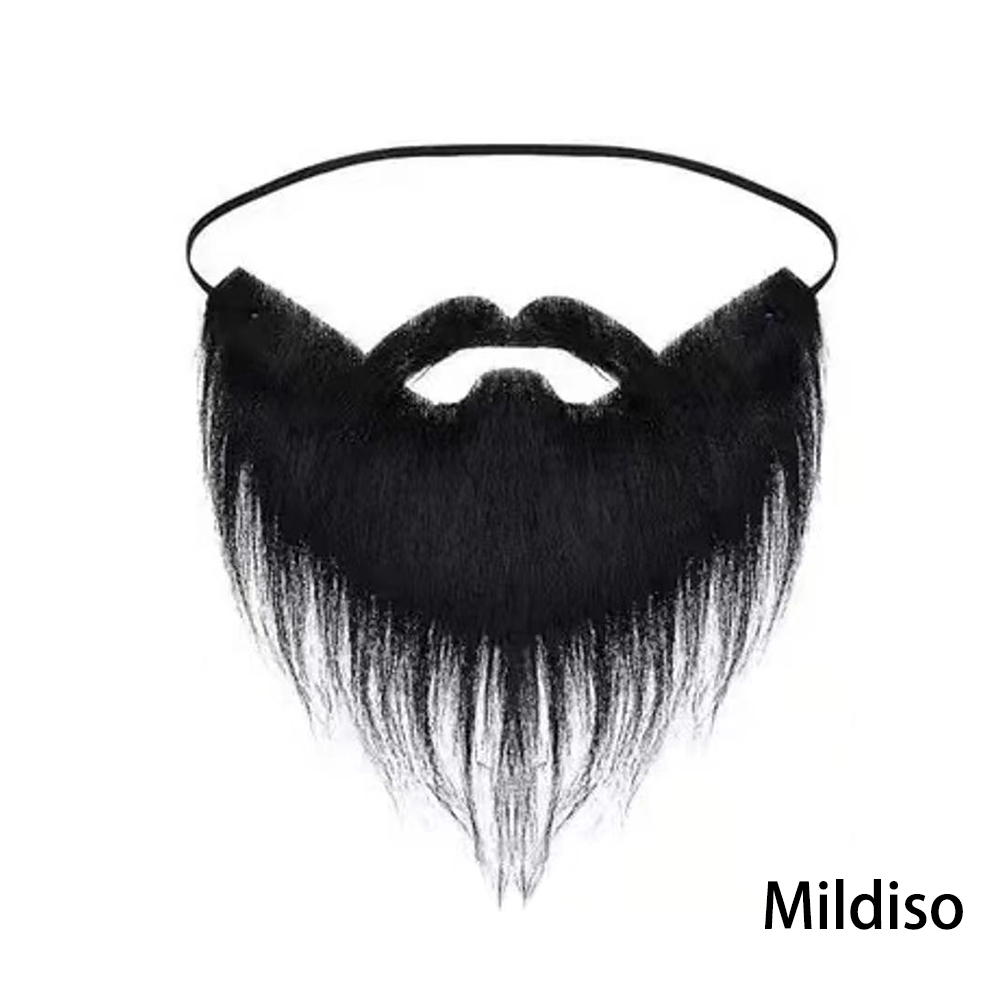 Mildiso Fake Beards, Fake Beards with Adjustable Elastic Rope for Halloween Masquerade Party、stage props