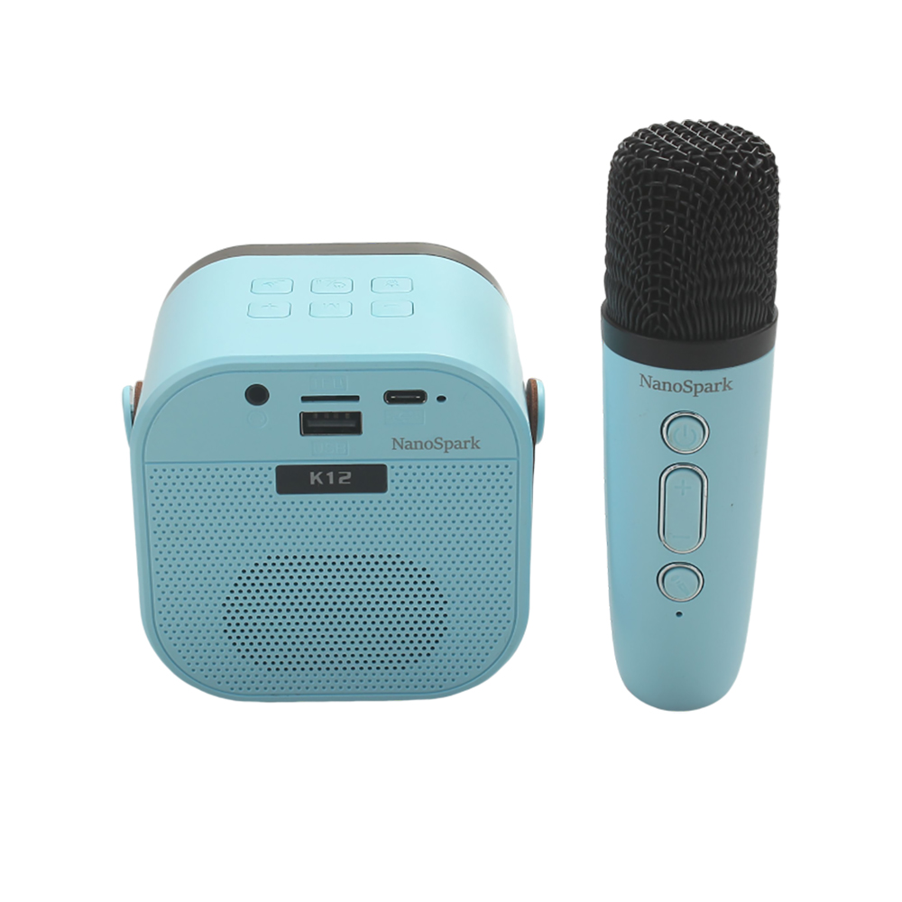 NanoSpark Speaker microphone, Bluetooth speaker, integrated wireless children's home karaoke mini microphone