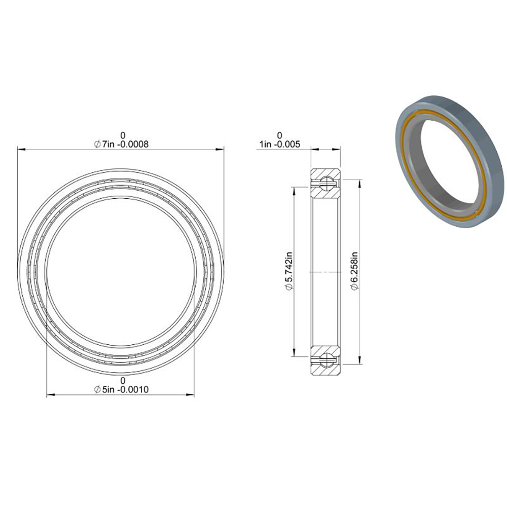 LILY Anti-friction bearings, KG050XP0 Thin section bearings,7x5x1inch Bearings for Industrial Machinery, Robotics,Automation and Medical Equipment