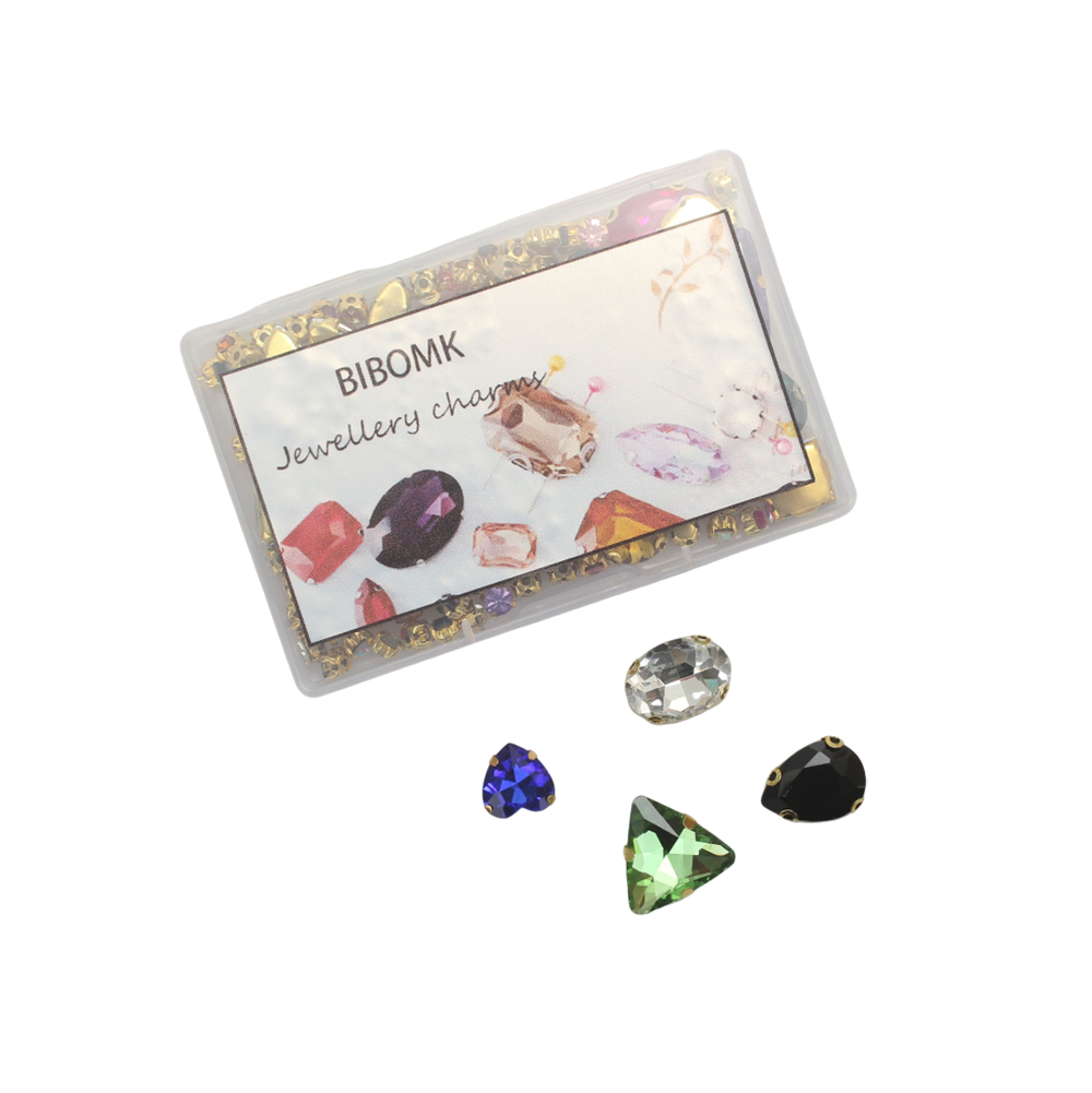 BIBOMK Jewelry accessories 100 PCS DIY alloy hand sewn diamond clothing accessories patchwork diamond decoration diamond multiple styles mix and match