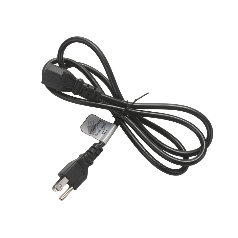 InfinitiByte Power cord with plug, three hole computer host, rice cooker ,monitor, connected to power cord