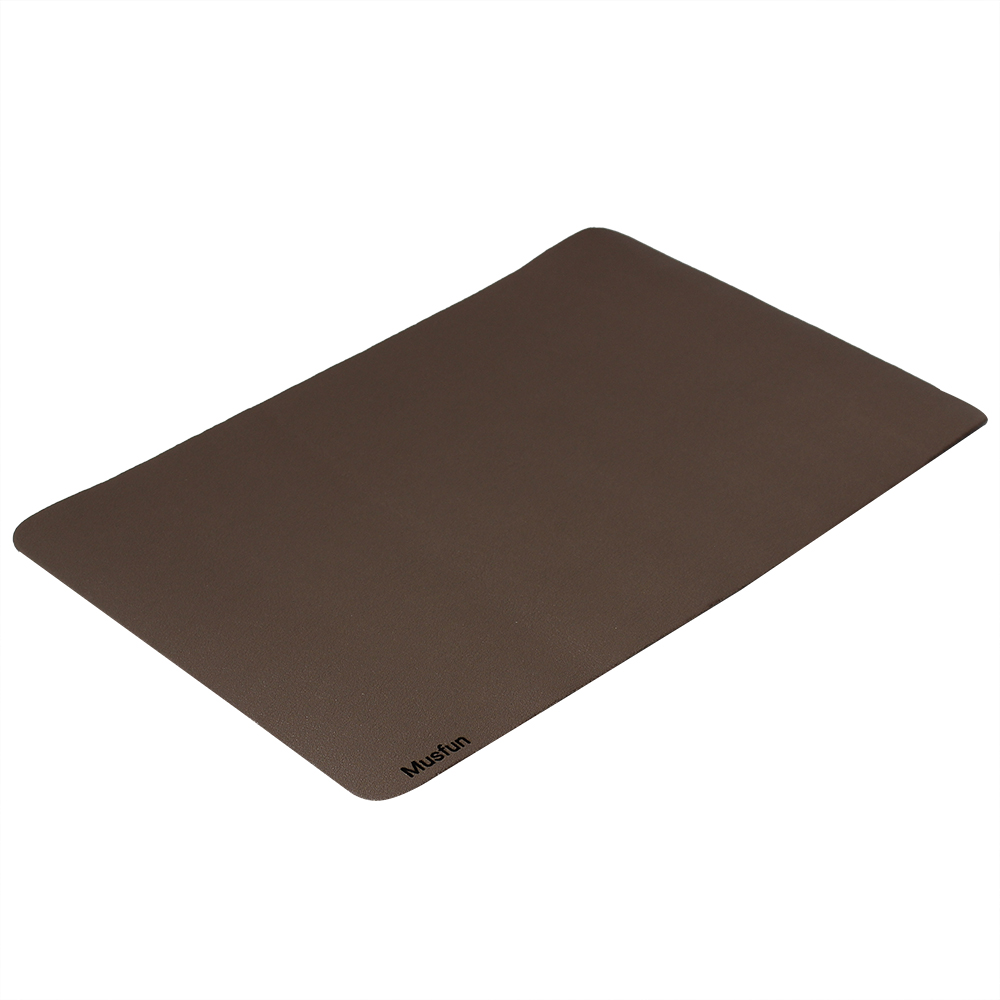 Musfun Anti-Slip Leather Mouse Pad, Compatible with Wired and Wireless Mouse(Coffee)