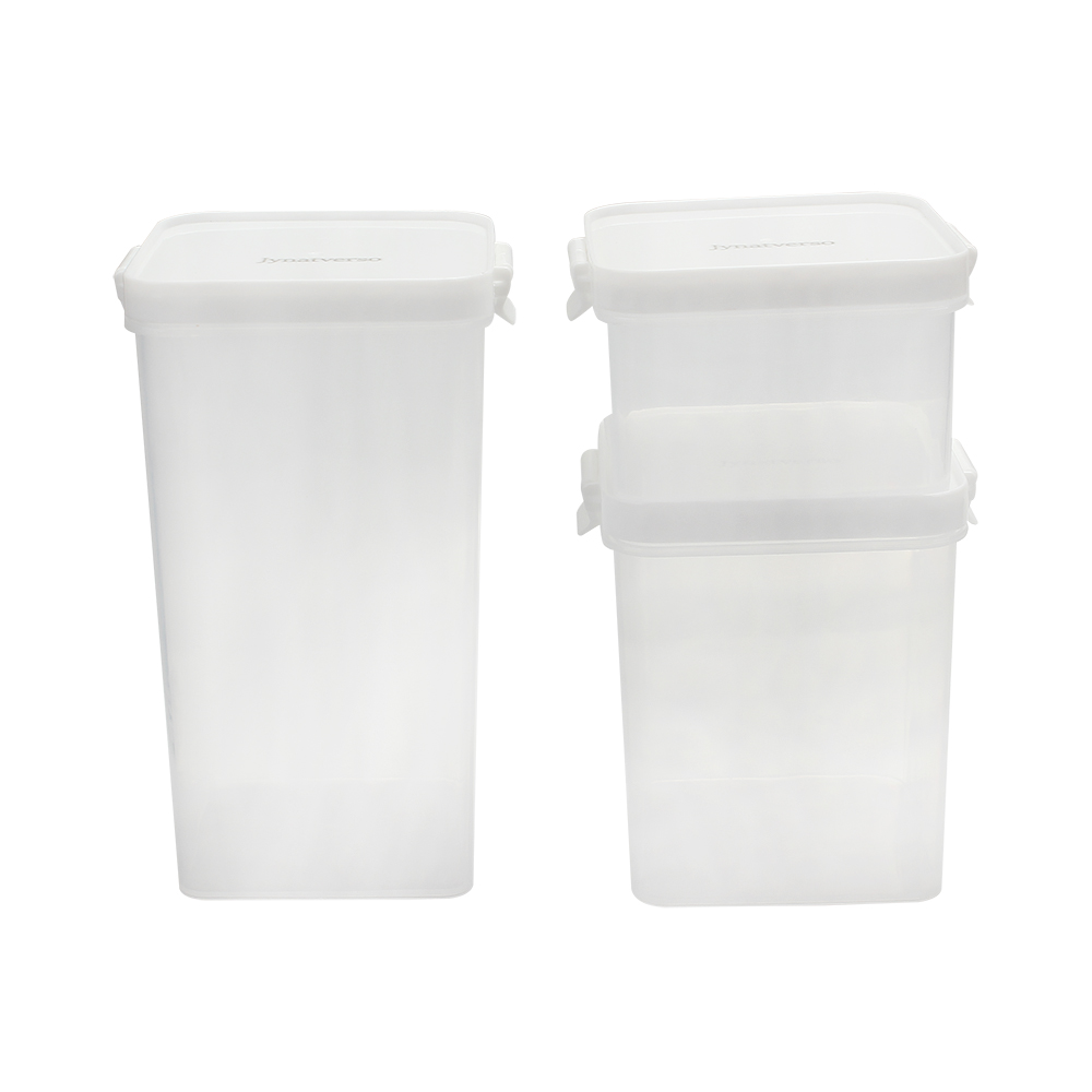 Jynatverso Household Kitchen Containers - Large, Medium, Small and Sealed Plastic Food Grade Kitchen Storage Containers (3PCS)
