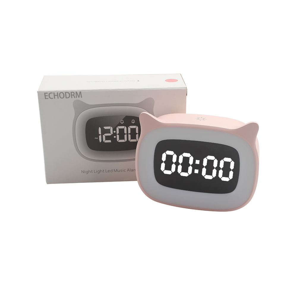 ECHODRM Alarm Clock Cartoon Children's Intelligent Alarm Clock Night Light Clock Plug in Mute