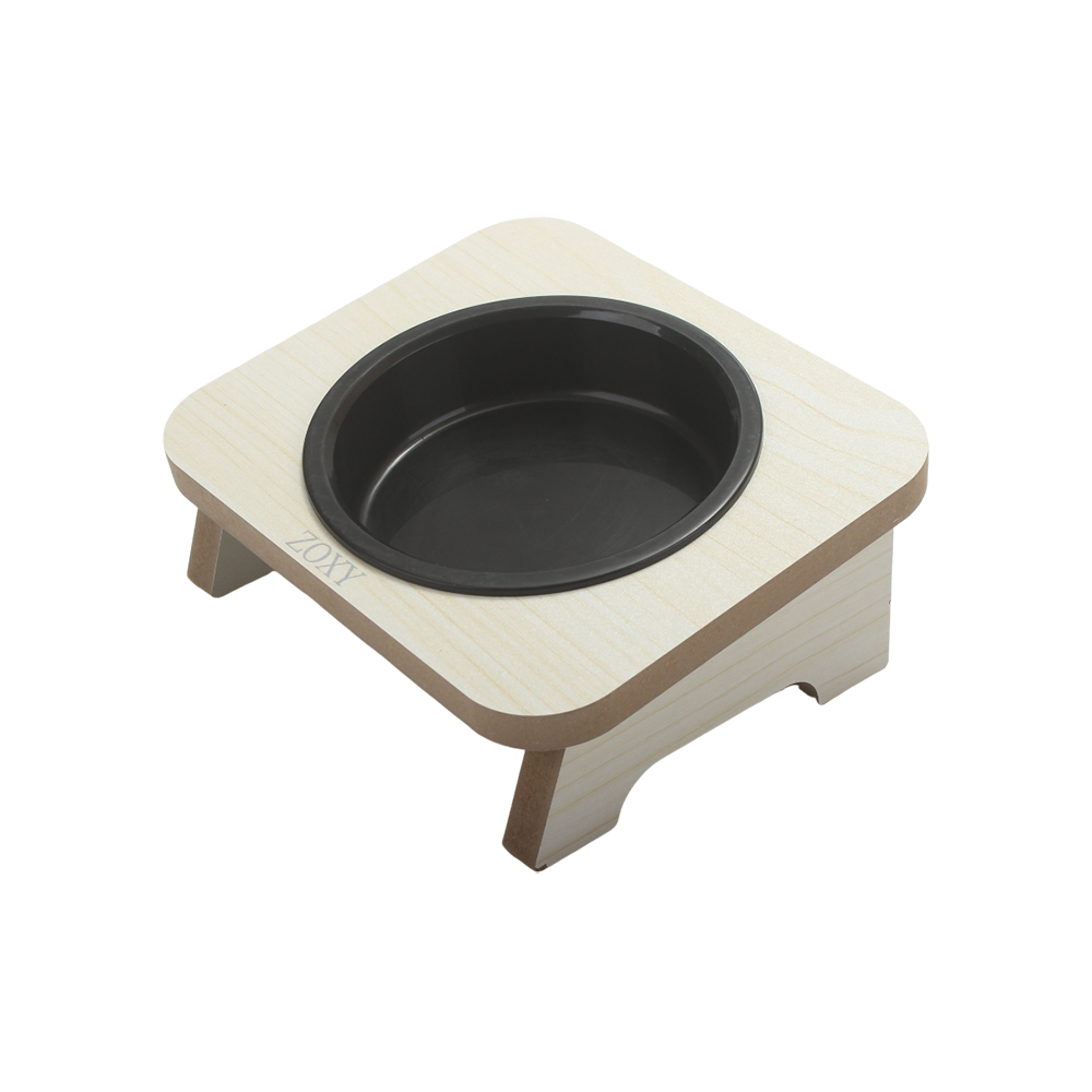 ZOXY Pet dishes,Pet Bowls for Cats & Small Dogs,PP Wooden Elevated Cat Food Dish Bowls