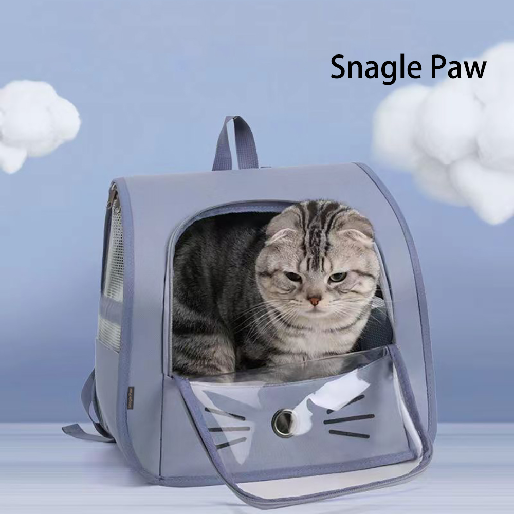 Snagle Paw Pet backpack for outdoor travel, cat backpack with anti scratch folding supplies
