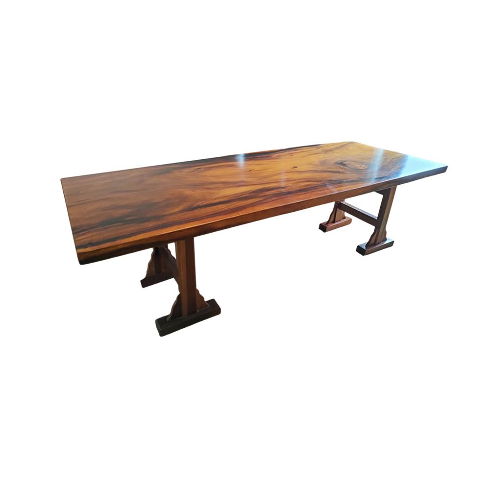 WOODTOPIA Table made of natural wood, solid wood, large board, tea table, tea table, office furniture, board table, table