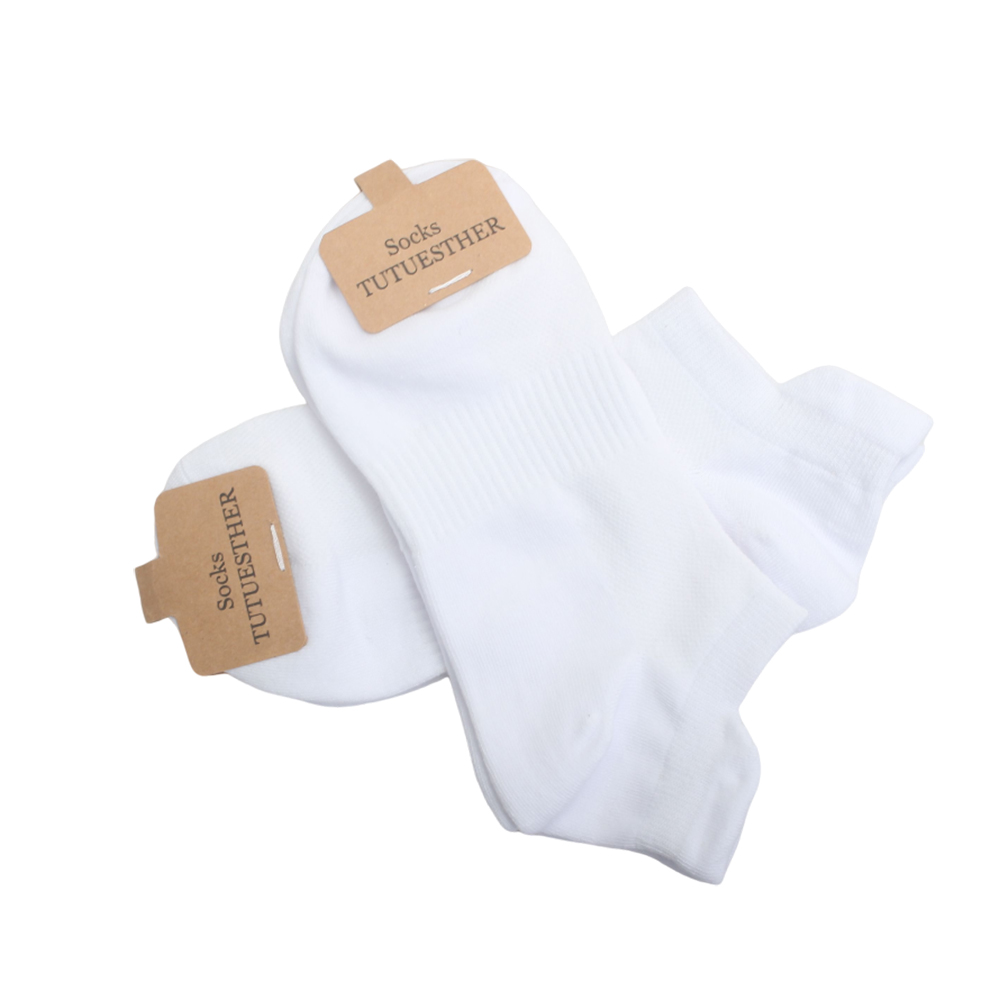 TUTUESTHER 2 Pairs Pure Cotton Socks,White, Summer Thin, Comfortable Breathable,Short Socks